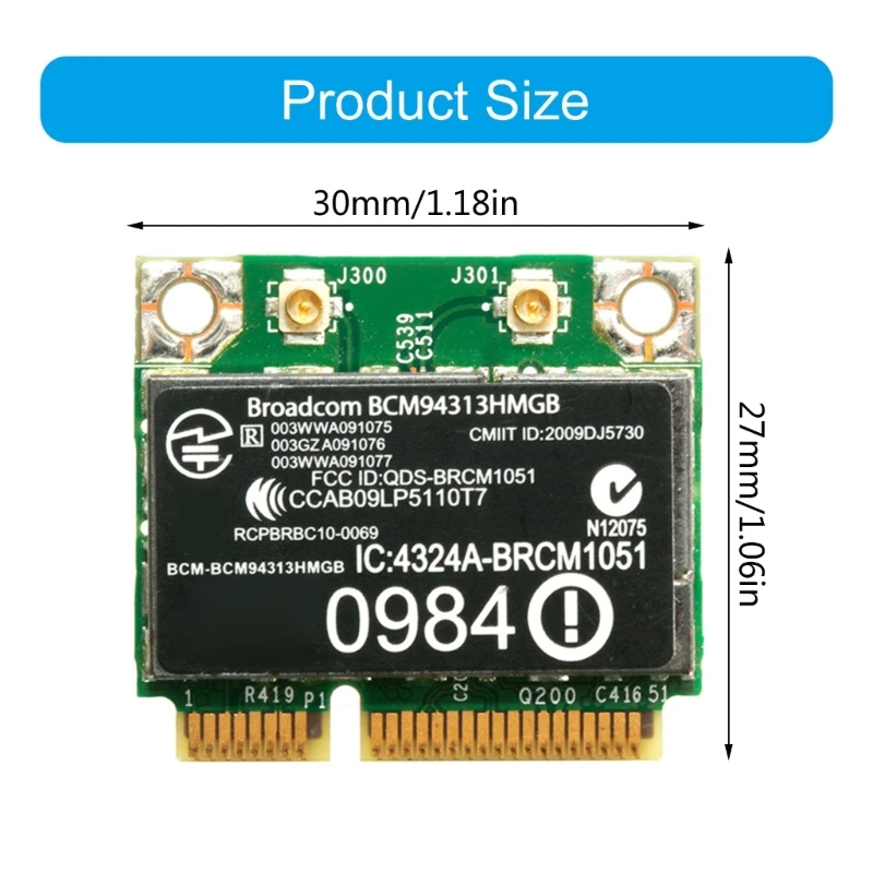 BCM94313HMGB Half Mini PCI-e WIFI WLAN + Bluetooth-совместимая карта для 210