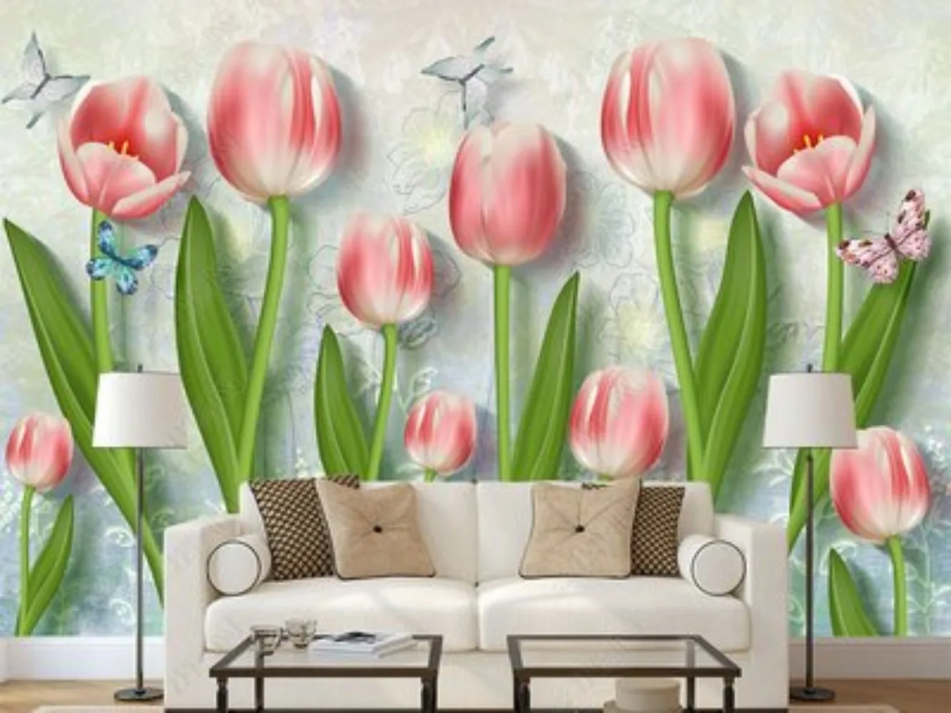 300516-Romantic Floral Hand Paint By Numbers Home Decoration Art