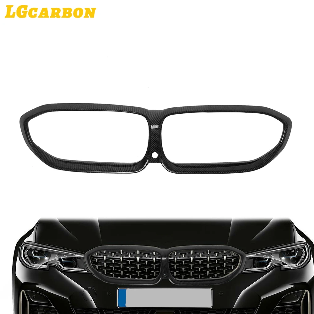 LGcarbon Fiber Car Front Kidney Grill Grille Frame for BMW 3 Series G20 G28 320i 330i 340i 2019 2020 Auto Racing Front Grille