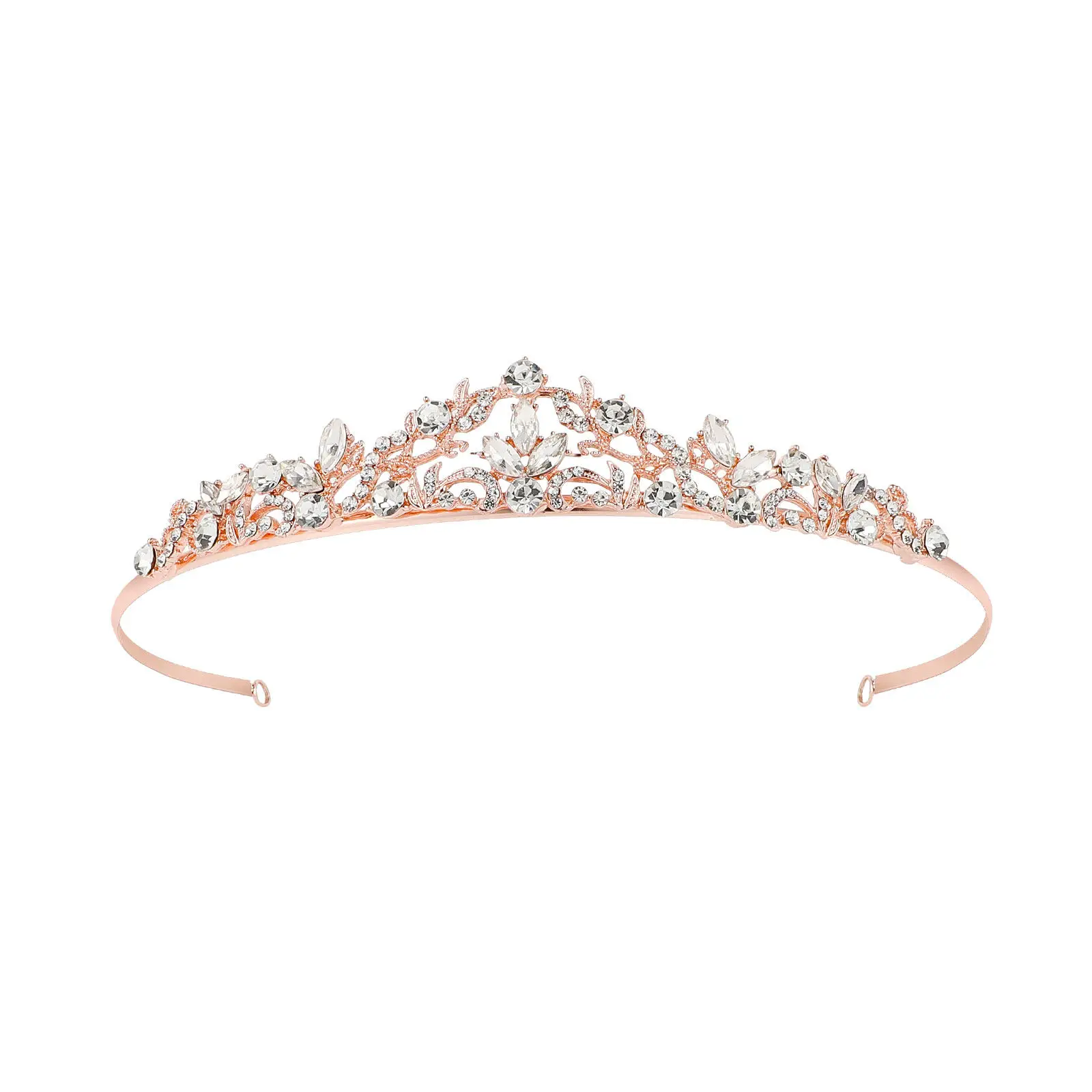 

Gorgeous Rhinestone Crown Headband for Women Bridal Crown Tiara Wedding Birthday Festival Performance Photography Gift Rose Gold