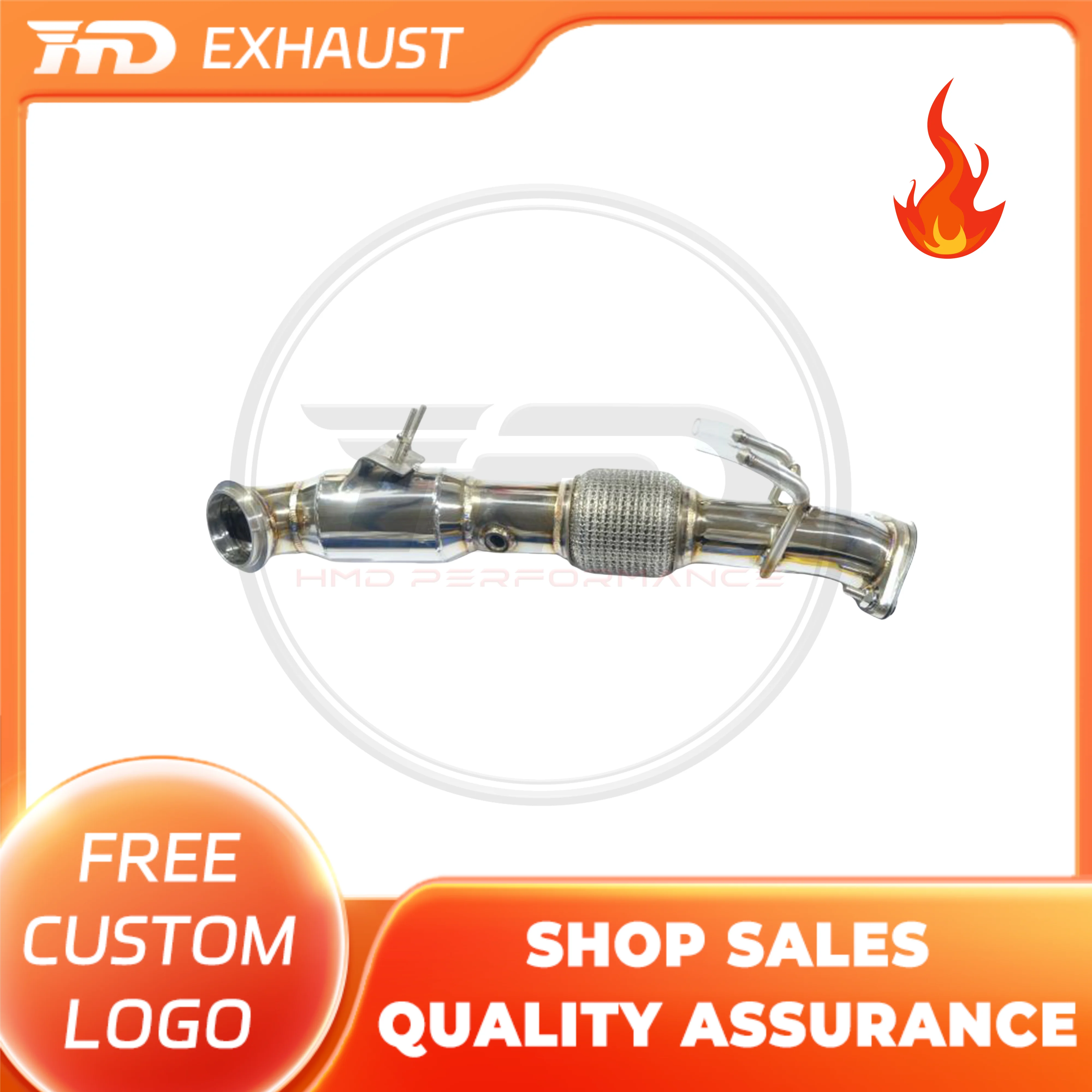 

HMD Exclusive customization Stainless Steel Exhaust System High Flow Performance Downpipe For Ford ST Auto Modification