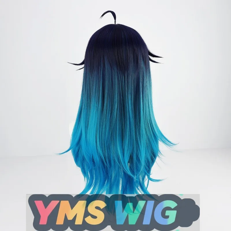 【YMS WIG】Peruka Cosplay Genshin Impact Venti z Efektem Zmiany Płci, Realistyczna Skóra Głowy, Damskie Długie Włosy z Pasemkami, Inspirowana Inazuma Castle