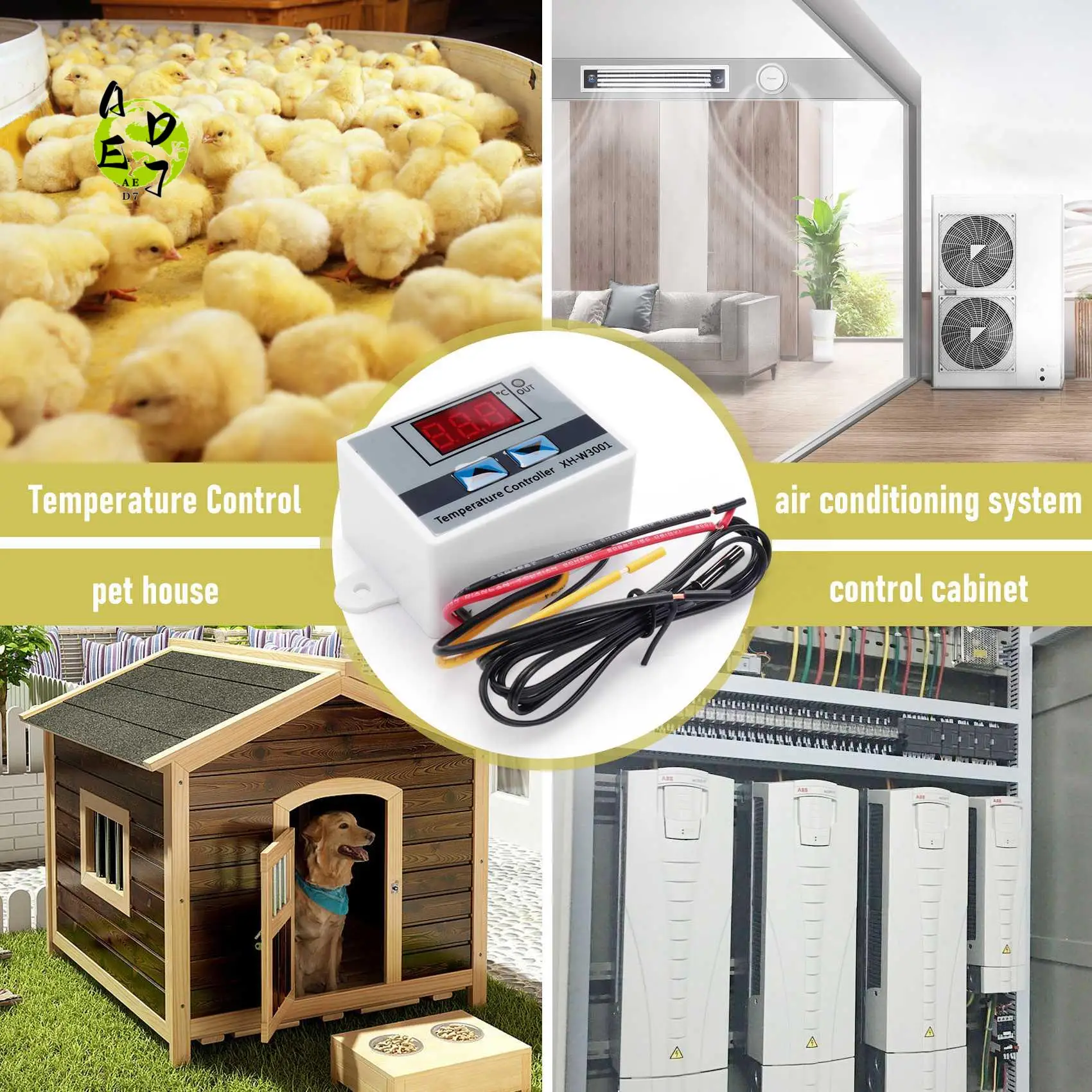 

AED7-3Pcs XH-W3001 Цифровой светодиодный модуль контроллера температуры Цифровой термостат Переключатель Электронный термостат (12 В 10 А 120 Вт)