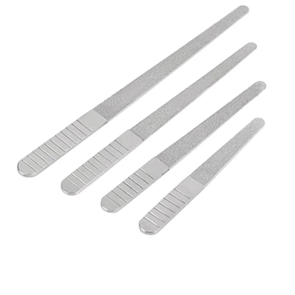 

6Pcs Stainless Steel Nail Filers Double-Sided Design Sanding Manicure Tool for Natural False Nails Extensions Silver L