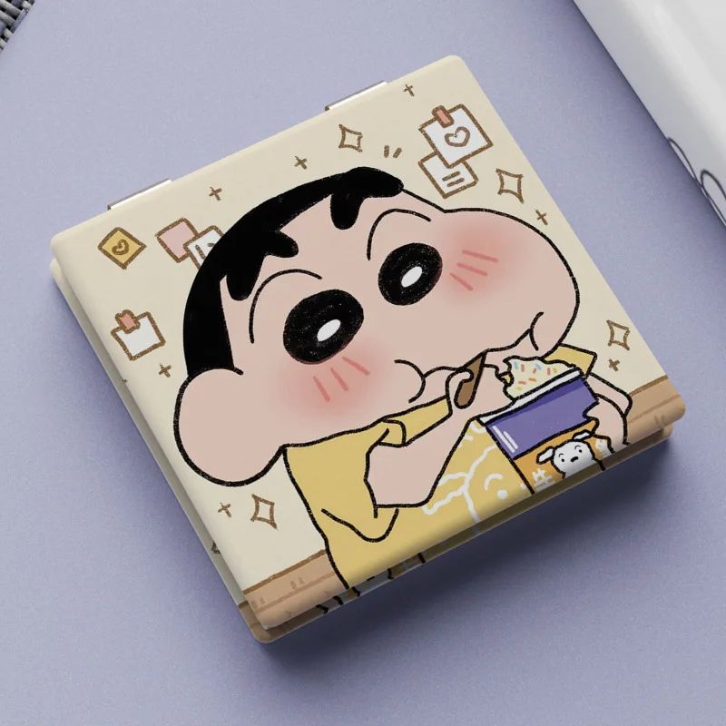 Anime Crayon Shin-Chanss Kawaii Model Figure Mini Mirror Portable Two-Sided Folding Makeup Mirror Girls Lovers Birthday Gifts view 2