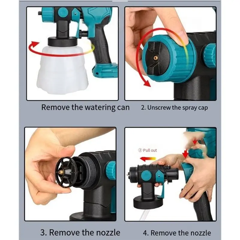 

2025 горячий стиль беспроводной распылитель краски для батареи макс. 18 В, комплект автоматического двигателя аэрографа для домашнего мебельного шкафа