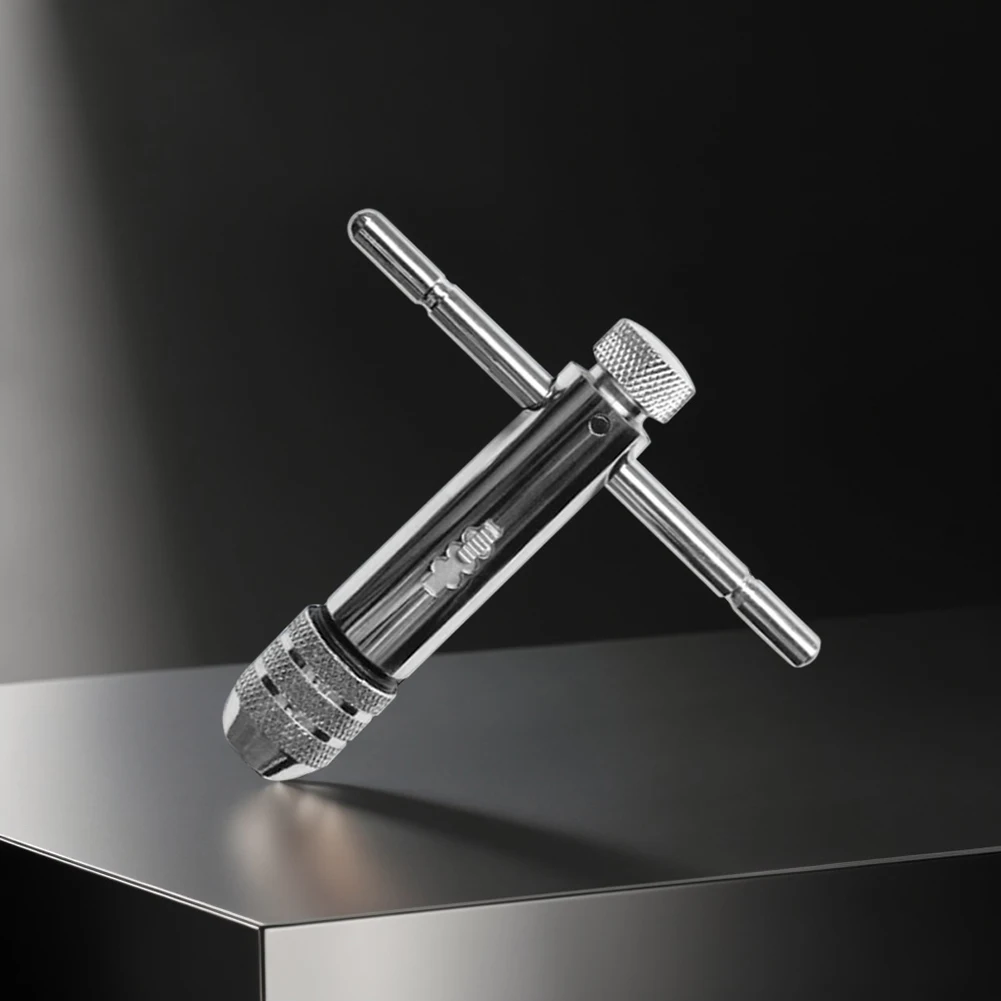 Einstellbare Silber T-Griff Ratsche Windeisen Reibahle Hand Manuelle Halter Schlüssel M3-M8/M5-M12 Metrische Windeisen Hand Gewindeschneiden Werkzeuge