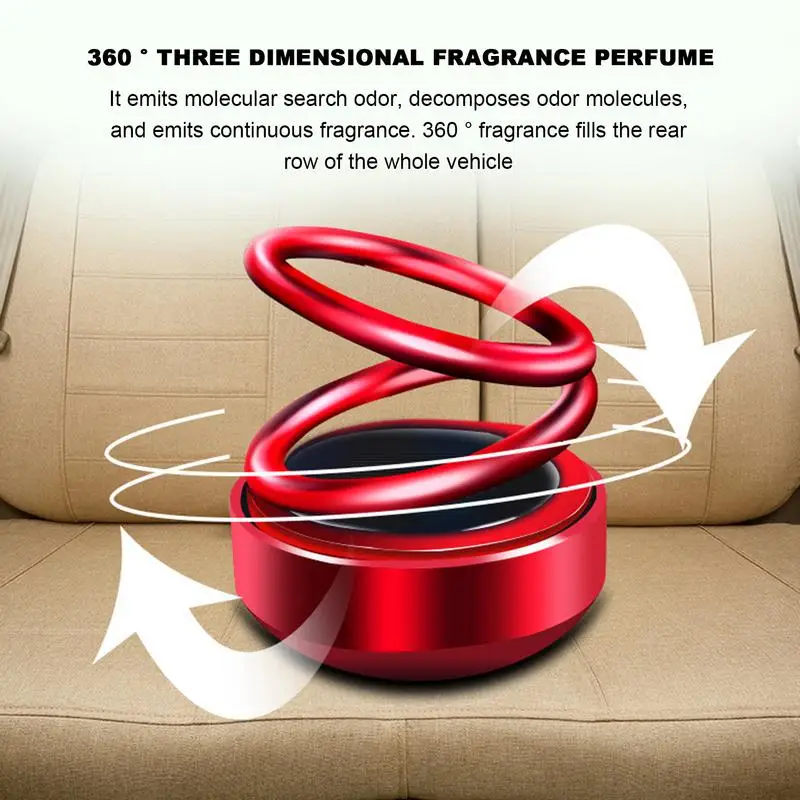 Car Air Fresheners Solar Energy Double Ring Rotating Air Freshener Car Perfume Fragrance Diffuser Aromatherapy Ornaments Car