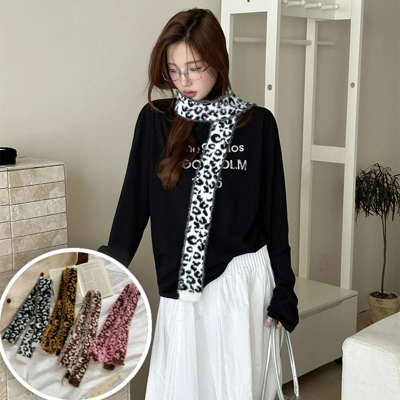 

Zebra Print Narrow Scarf Spring And Autumn Korean Version Long Leopard Print Niche Design Decorative Scarf Scarf Women New