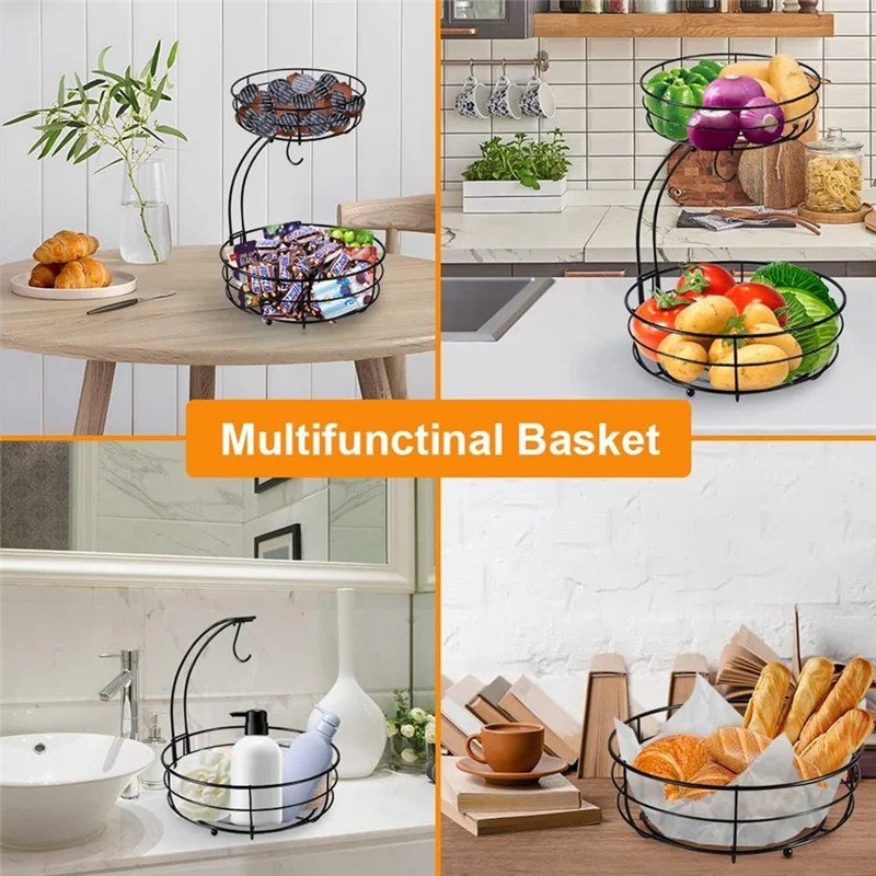 

AT02-Fruit Basket For Kitchen Counter Fruit Holder For Kitchen Countertop Fruit Bowl For Kitchen Counter