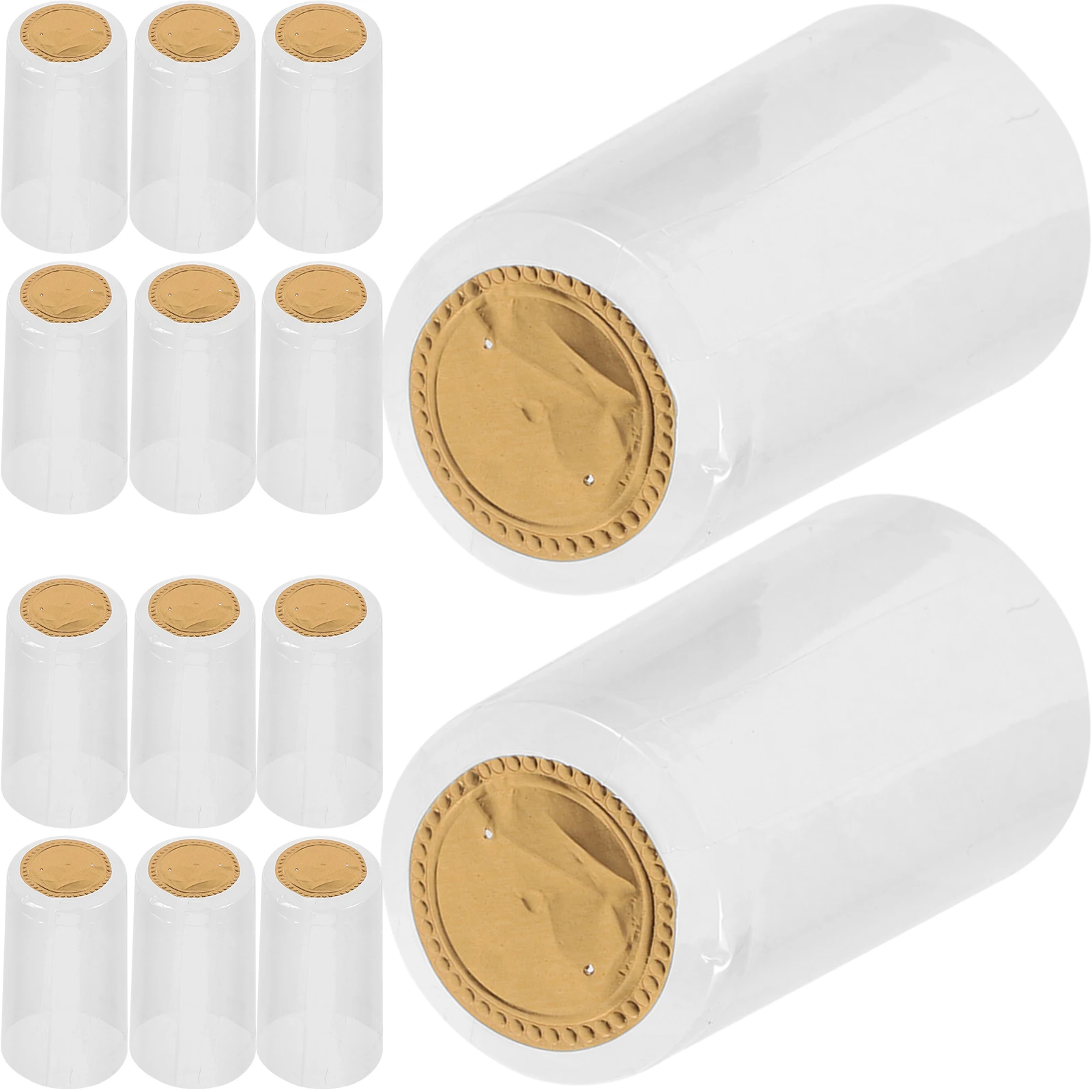 

100pcs Bottle Sealing Film PVC Heat Shrink Capsules 30 Straight Decorative Bottle Sealers For Unfinished