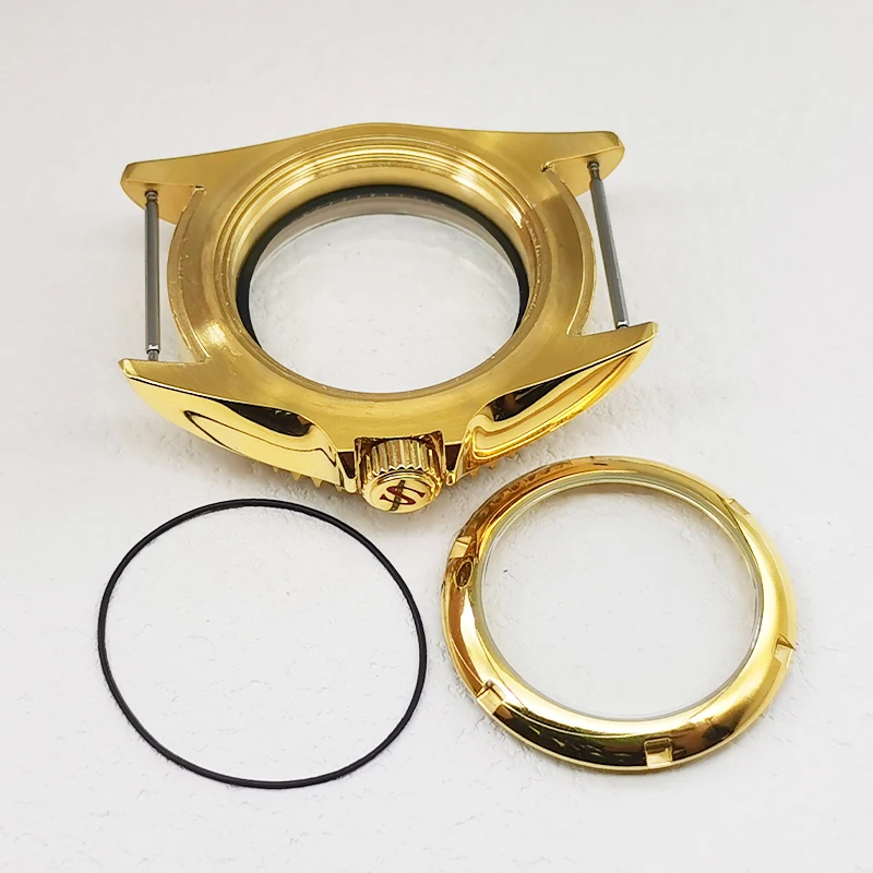 42mm Watch Case Bilayer Dome Sapphire Glass Fits NH35 NH36 4R 6R 7S Movement 28.5mm Dial With Bezel Insert Men Watch Cases Refit