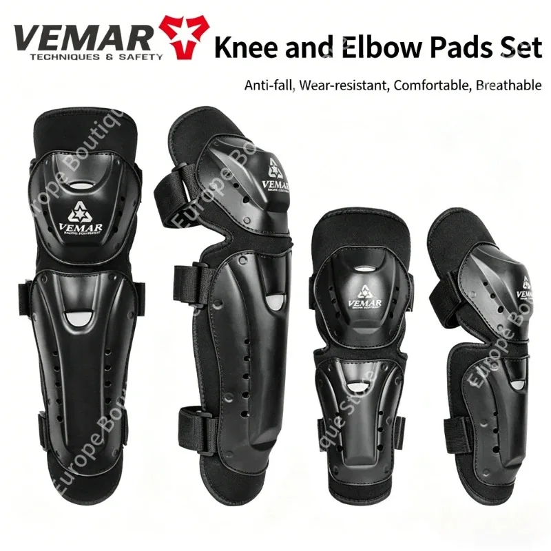 2026 NEW 4Pcs 4 Seasons Off Road Motorcycle Knee Pads Long Leg Guards Anti Fall Windproof Racing Motocross Protective Gear Set