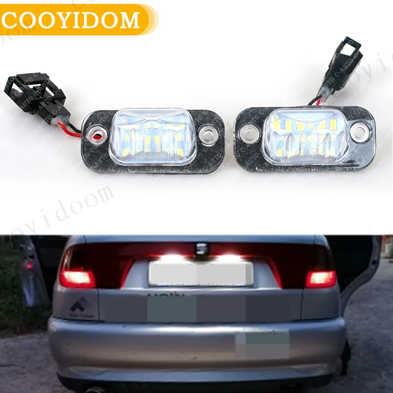 2Pcs water proof For VW Golf Mk3 Polo 3 Cabriolet Seat Ibiza Cordoba Vario 6K Error Free LED Number License Plate Lights lamp