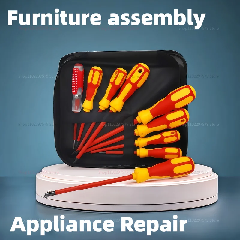 Electrician Hand Tools Set Magnetic Screwdriver Insulated Phillips Slotted Bits Multi-Function Electrician Toolkit Perfect for H