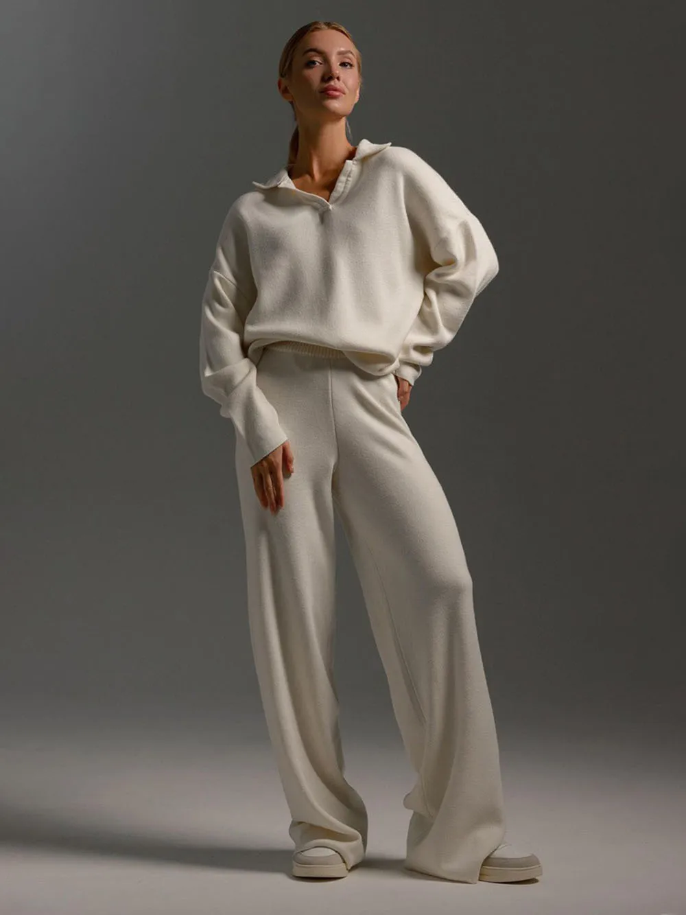 New Women's Matching Sets Solid Color Sports Suit Long-sleeved Pullover Sweater Trousers Two-piece Set Daily Matching Tracksuit