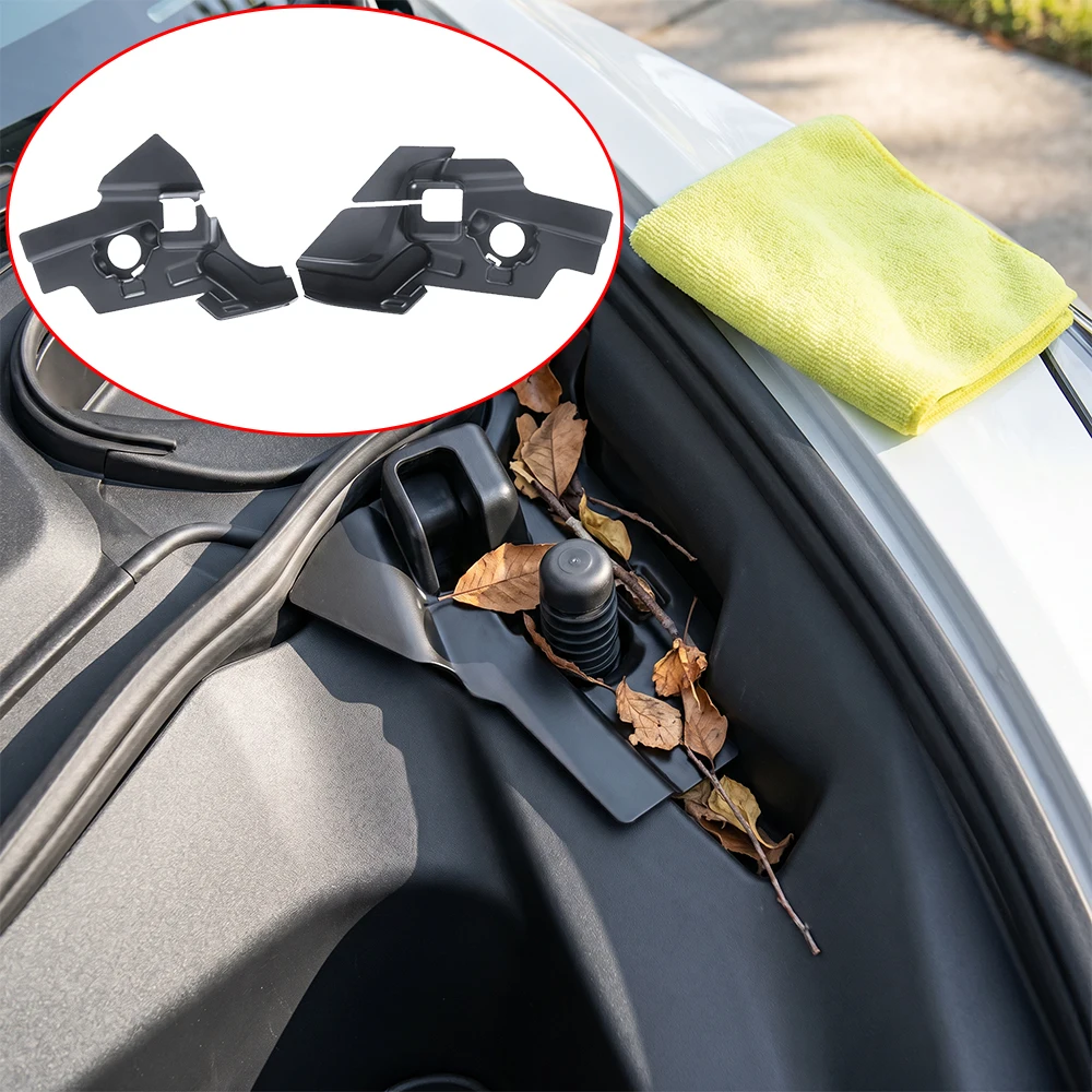 for Tesla Model 3 Highland 2023-2024 Car Hood Water Guide Grille Channel Anti‑Clogging Debris Filter Auto Exterior Accessories