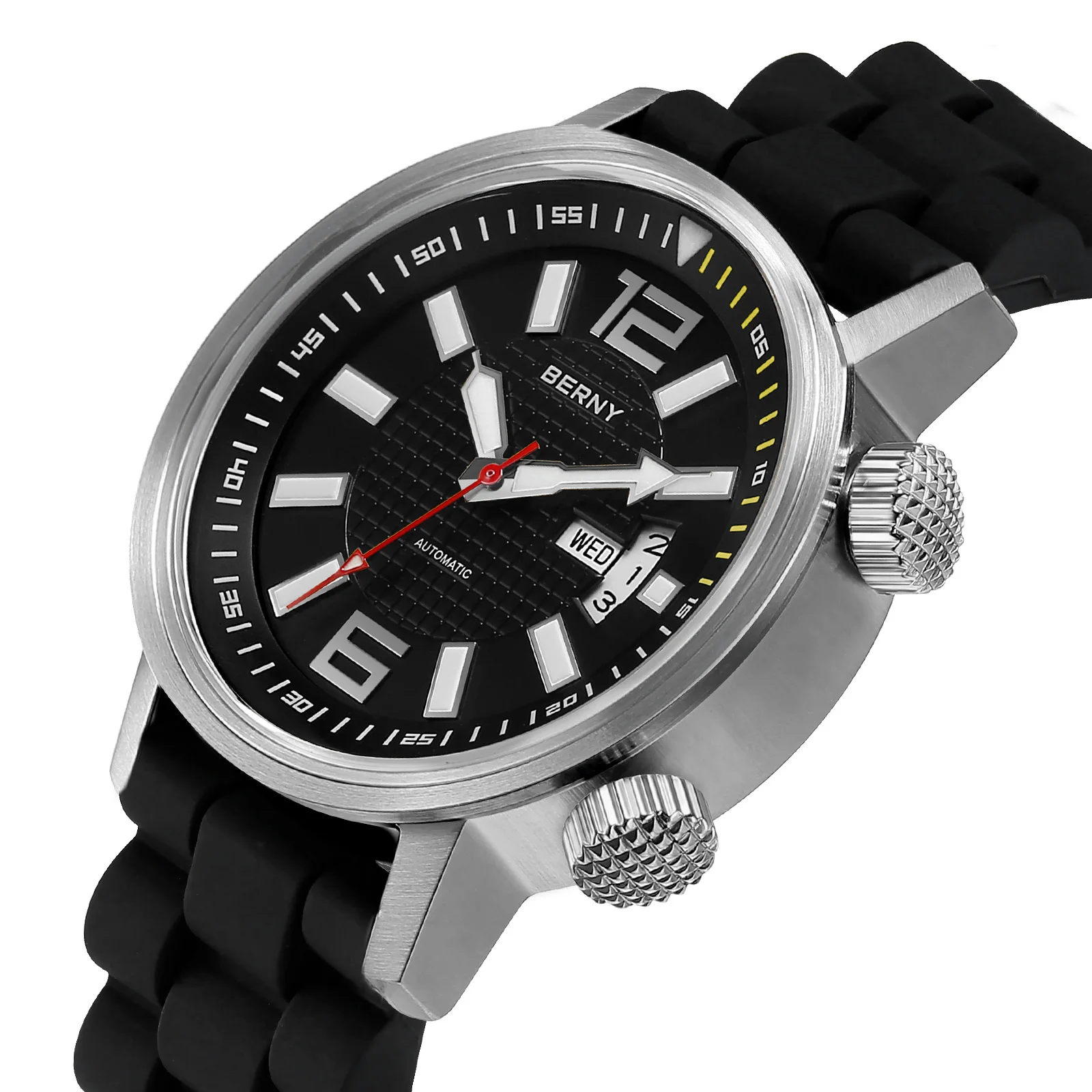 BERNY 20ATM Diver Automatic Watch for Men U.S Local Fast Delivery Mechanical Super Luminous Waterproof Swimming Sapphire Watches