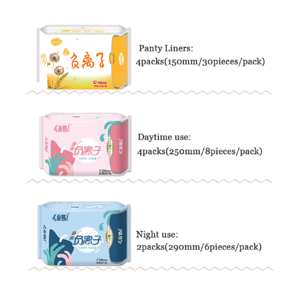 Anion Sanitary Pads Kill Bacteria Panty Liner Anti Inflammation Remove Yeast Infection Menstrual Pads Anion Sanitary Towe