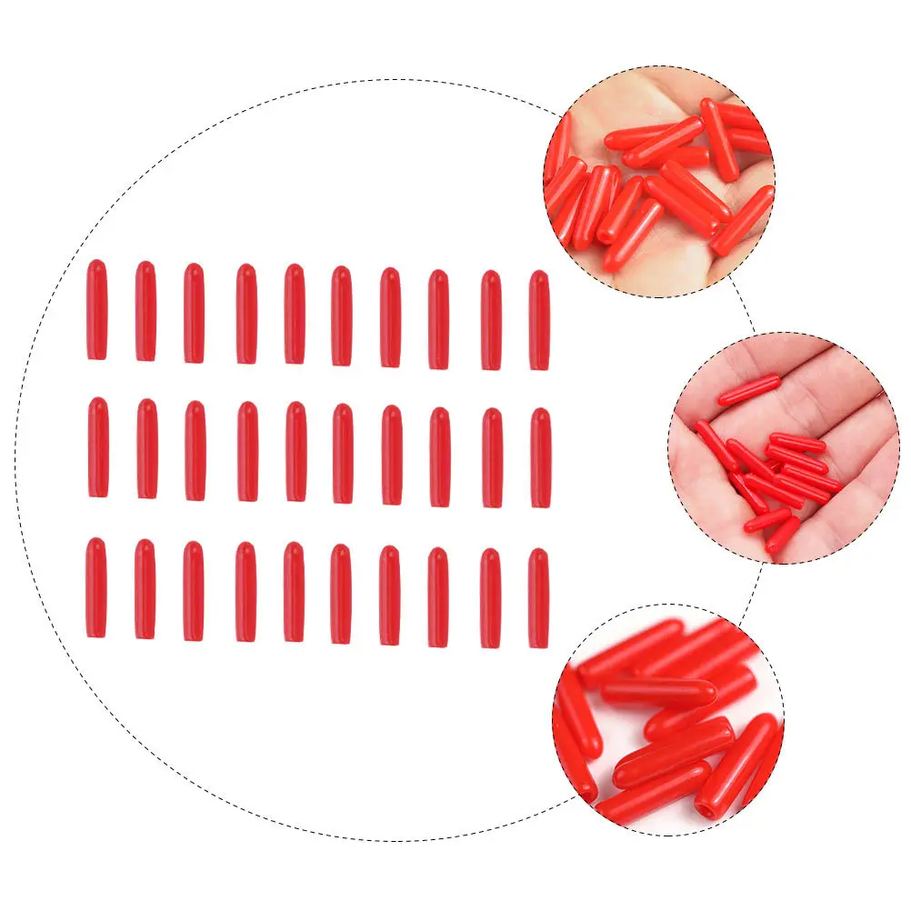 100 pçs protetores de pinça de cílios manga de silicone vermelho capa antiderrapante para ferramentas de extensão pequenas tampas protetoras