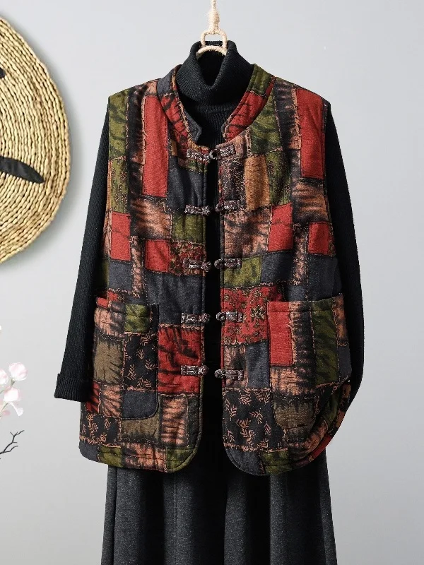 

Китайский костюм в стиле ретро с принтом из смеси хлопка и льна, женский жилет, теплый этнический сарафан, зимнее новое поступление, мода