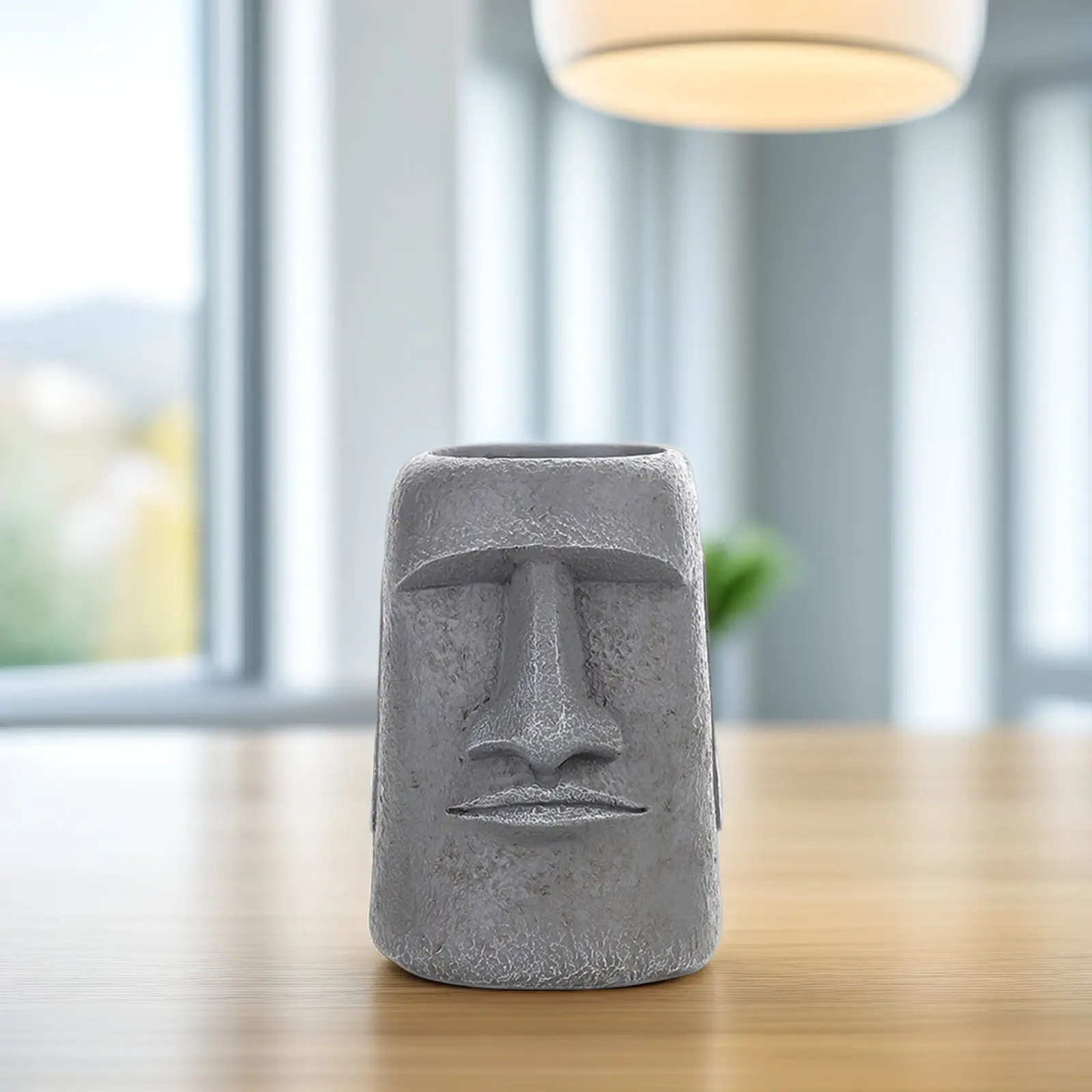 

Household Resin Flower Stone Statue Moai Succulent Planter Decorative Small Plant Garden Office Moai Planter