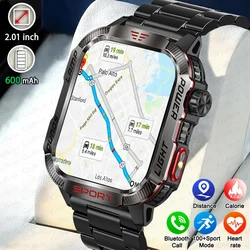 Smartwatch impermeável para Huawei e Xiaomi, chamada Bluetooth, bússola militar, ao ar livre, novo, 600 mAh bateria, 2.01 