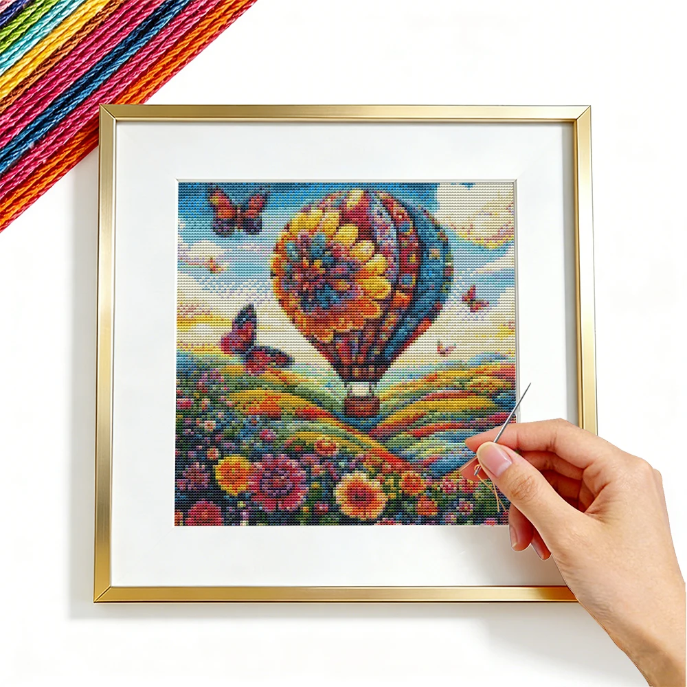 Embroidery Guide Paper - Çapraz Nakış Seti Sıcak Hava Balonu