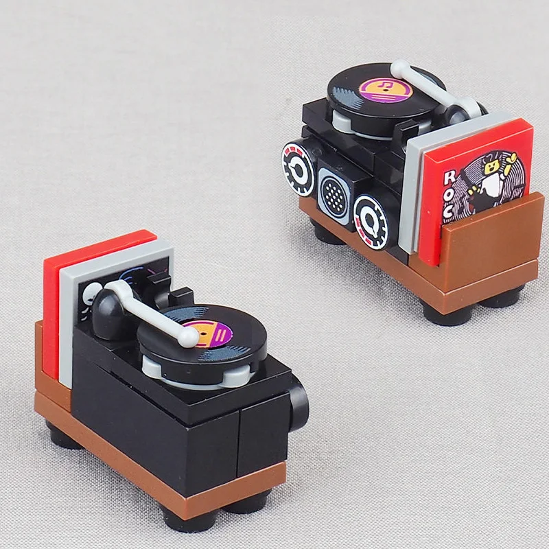 Moc City อุปกรณ์อิเล็กทรอนิกส์เกมคอนโซลคอมพิวเตอร์มินิทีวีมือถือบล็อกตัวต่อของเล่นตัวต่อตู้เพลงแล็ปท็อป