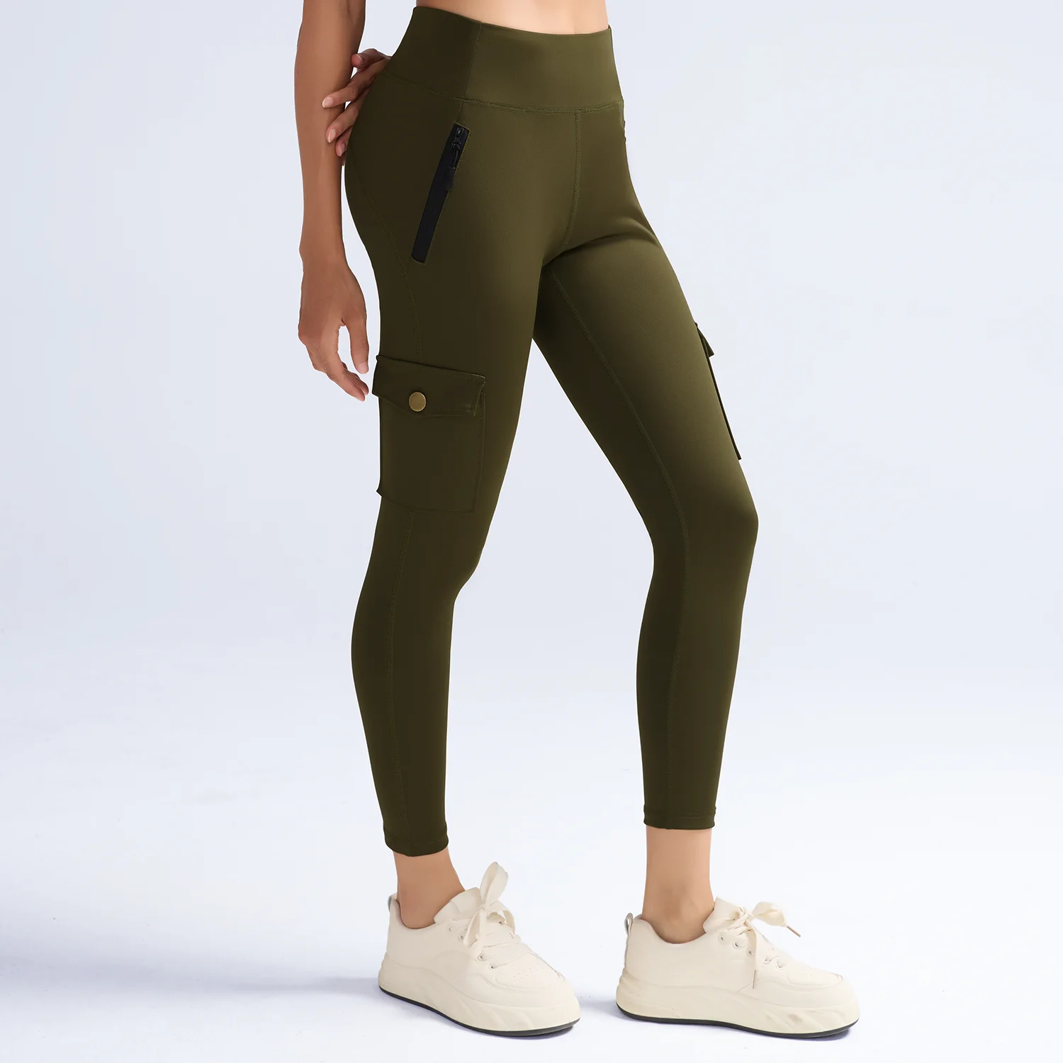 

Fashion Women Baggy Joggers Pockets Leggings Casual Communte Female Cargo Pant Elastic High Waist Simple Workout Leggings