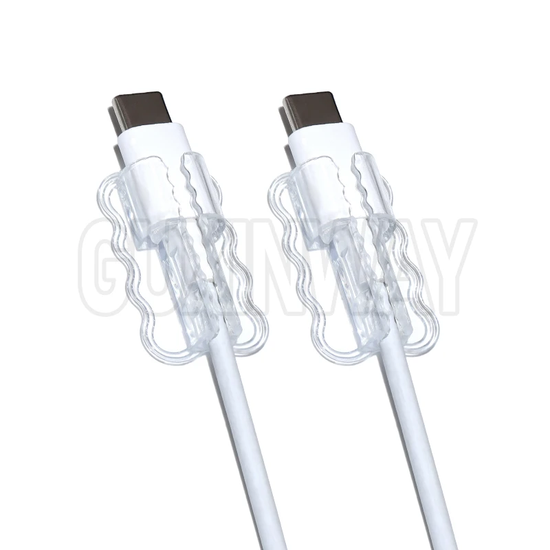 2pcs Data Cable Protector Sleeves Anti-Breakage Cord Saver Mobile Phone Accessory Flexible Cord Management for School and Home