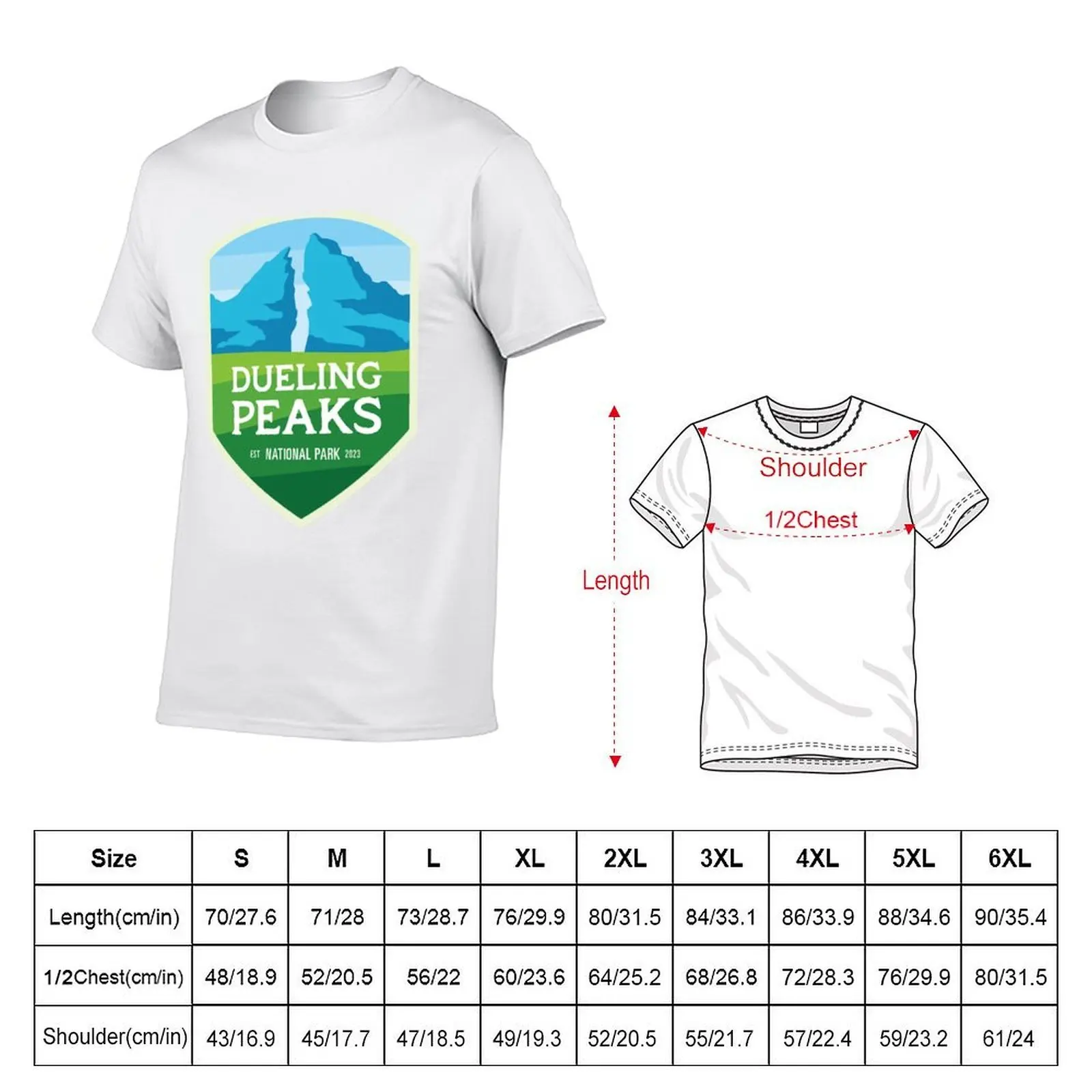 Dueling Peaks National Park T-Shirt t shirts for man cotton funny t shirt man plain T-Shirt