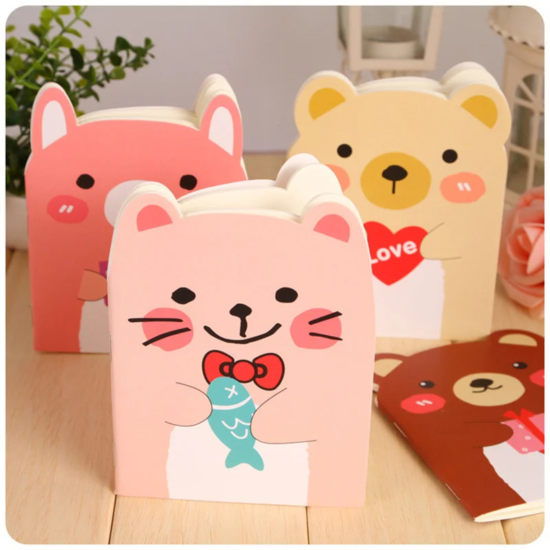 Creative Stationery Cute Bear Notebook Cartoon Notepad with Journal Diary Student Small Book Wholesale