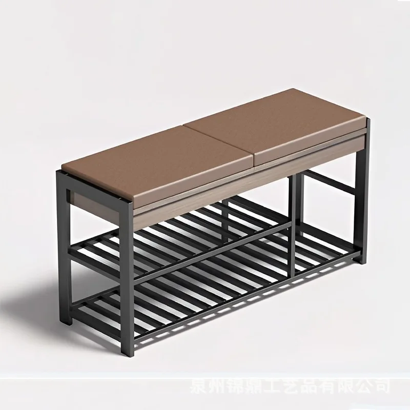 

Multi-functional shoe rack, door with shoe changing stool-type shoe cabinet, multi-layer simple sofa, storage