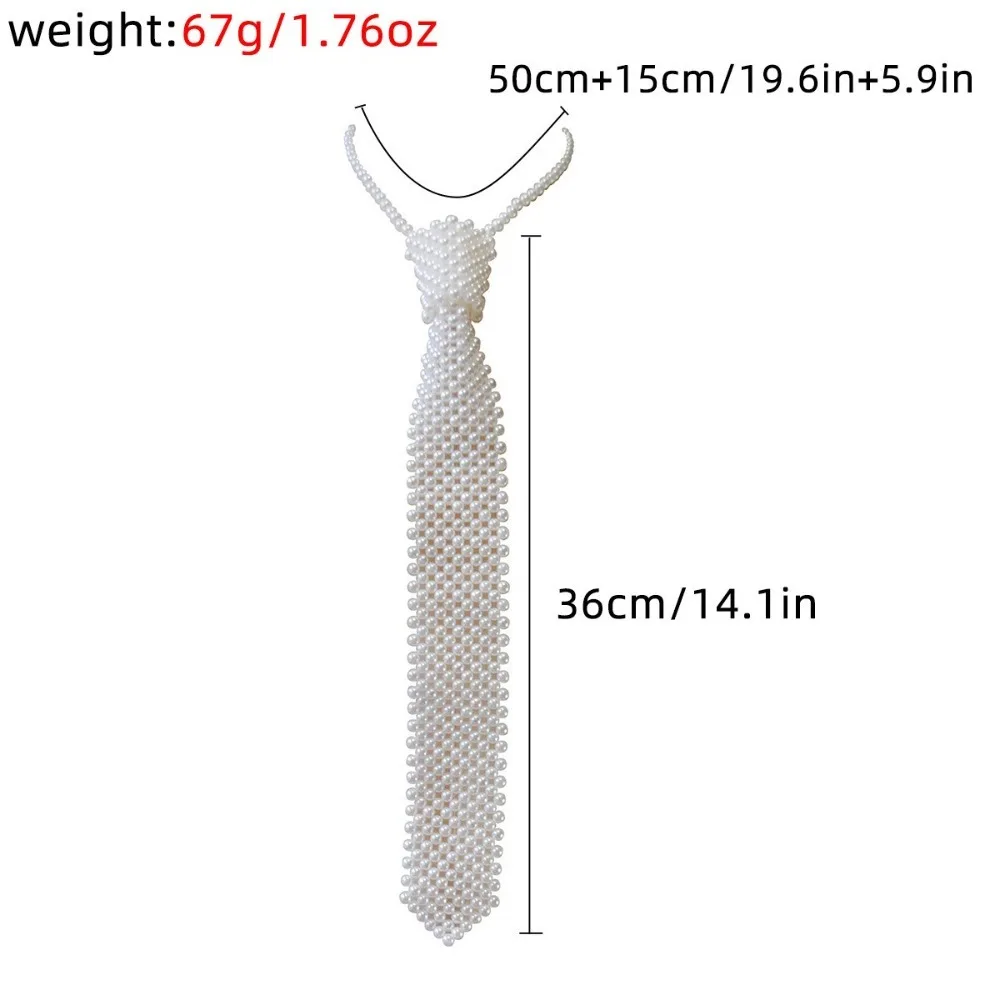 Fashion Elegant Shirt Tie Weaving Beaded Collar Women Necktie Female Night Club Neckwear