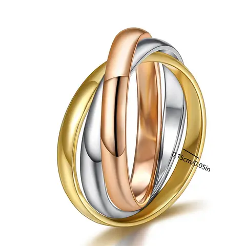 Fashion 3 Finger Ring Sets For Women Stainless Steel Wedding Engagement Rings for Couples Personalized Jewelry Wholesale