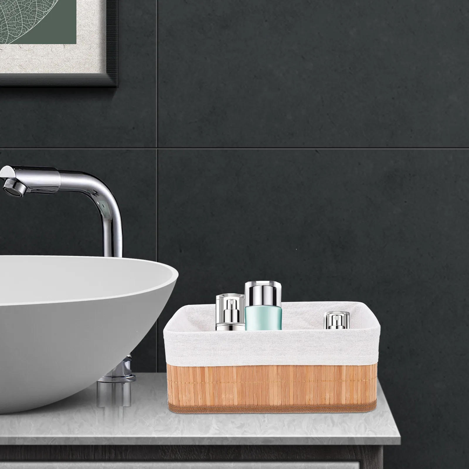 

Набор из 3 плетеных корзин для хранения: натуральный пасторальный стиль, органайзер для стола, декоративная многофункциональная настольная корзина, аксессуар для офиса и дома