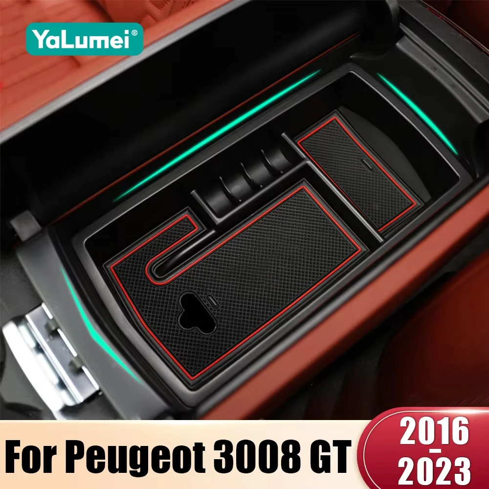 Für Peugeot 3008 GT 2017 2018 2019 2020 2021 2022 2023 3008GT Hybrid Auto Mittelarmlehne Aufbewahrungsbox Organizer Ablage Zubehör