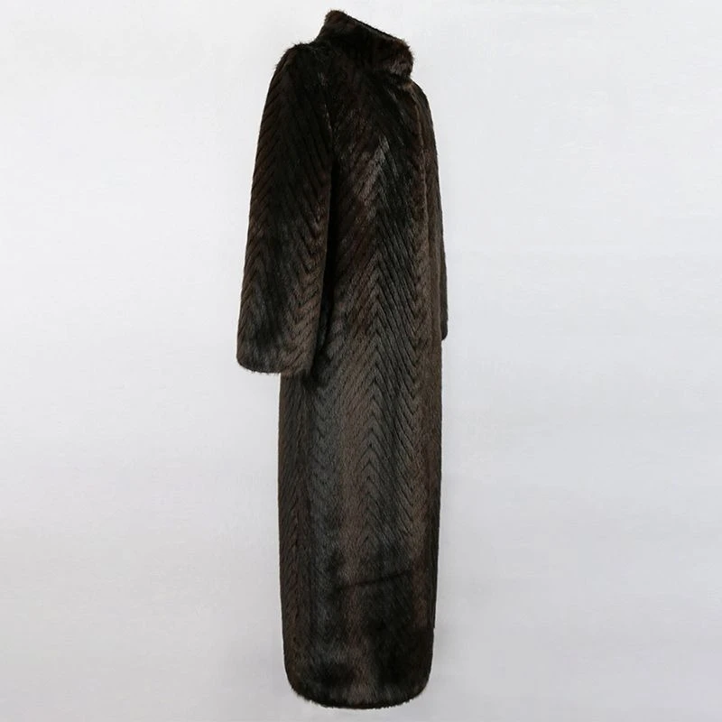 Women imitation mink coat extended stand-up collar fashion temperament high-grade young gradient fur imitation coat mink coat