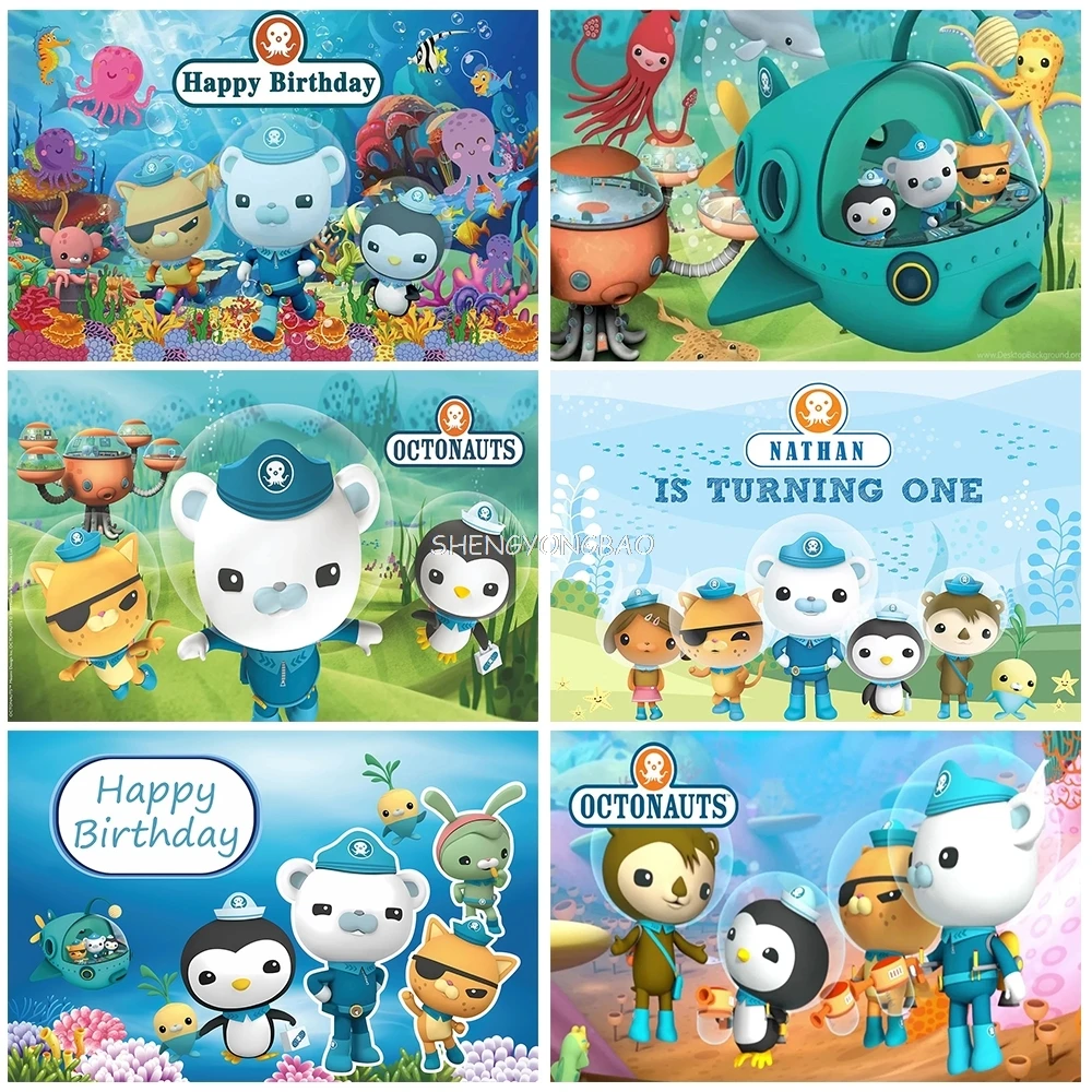 

Octonauts Photogrtpahy Backdrops Kids Boys Birthday Party Decor Banner Underwater Brave Boys Child Photo Studio Background JC-05