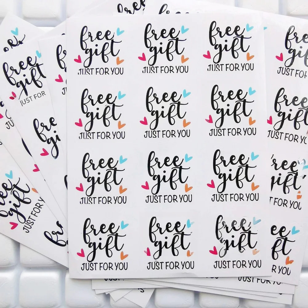 120pcs Just for You Free Labels Stickers Gift Thank You Small Business Stickers Irregular Shape Handmade Label for Packaging
