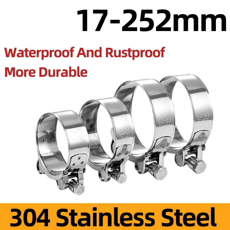 304 Stainless Steel Powerful Hose Pipe Tube Clamps Exhaust Air Water Pipes Sealing Powerful Strength Repair Welding Tool 1PCS