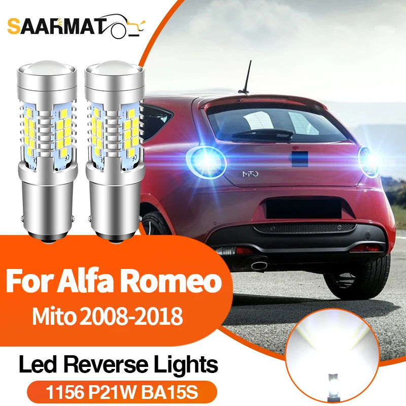 2x 30SMD LED Reverse Backup Light Lamp for Alfa Romeo Mito 2008-2018 2010 Backup Lamp 1156 BA15S P21W 7506 Bulb Car Accessories