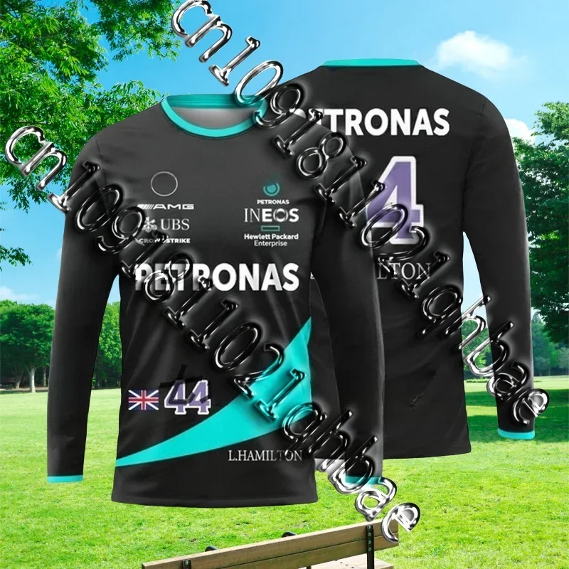 Formula1 Team Racing Long Sleeve T-shirt Spring Autumn Oversized Men T Shirts 2024 Red Racing Team Checo 11 Driver Clothing Tees