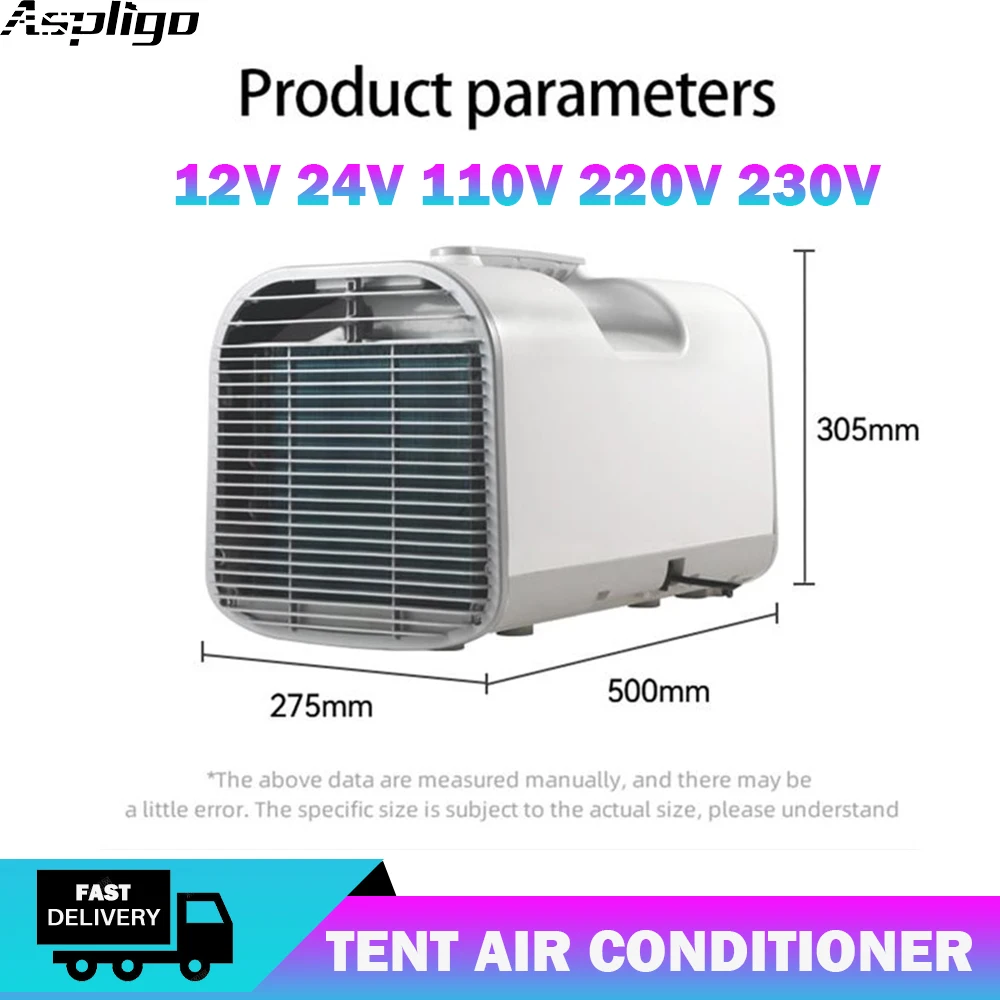 

Aspligo 12V 24V 220V Outdoor Intelligent Tent Air Condition Mini Portable Camping Air Conditioning Car SUV RV Camping RV Home