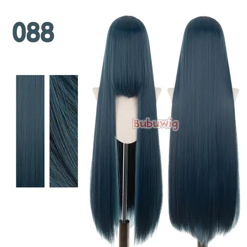 Bubuwig Synthetic Hair 100cm Long Straight Pure Color Cosplay Wigs Over 100 Colors Black White Red Blue Brown Wig Heat Resistant - Image 57