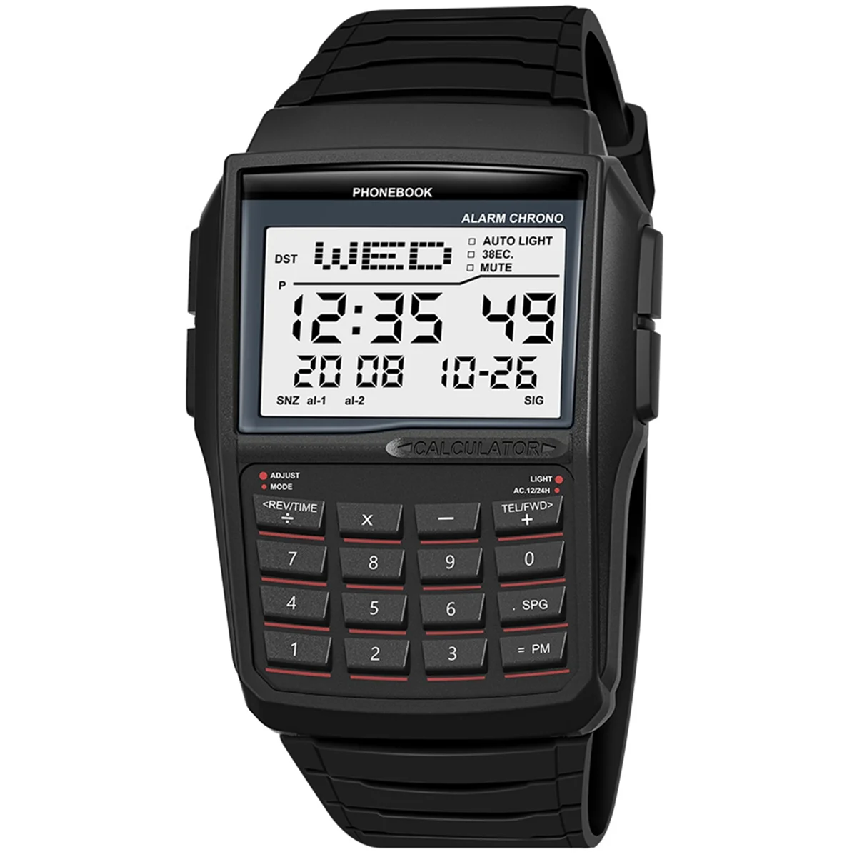 ABJZ LED Electronic Watch Digital Sports Multifunction Calculator Watch Watch Computer Style