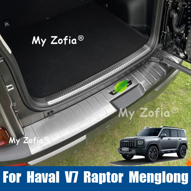 

Car Rear Sill Plate Tailgate Protector Trim Strip Auto Exterior Protection Accessories For Haval V7 Raptor Menglong 2025 2026