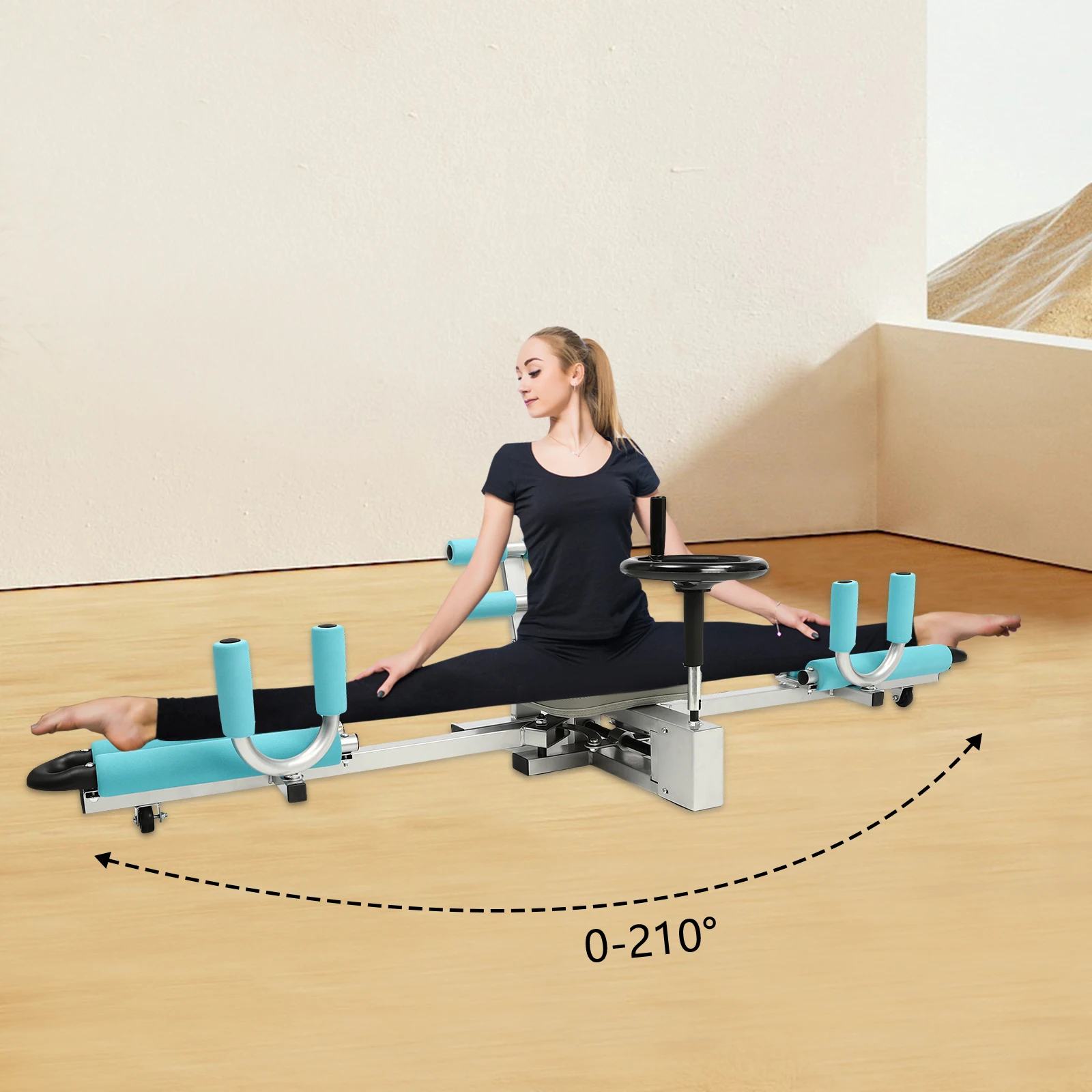 Leg Stretcher Machine, 0-210° Adjustable Split Machine for Flexibility Leg Stretching, 330.7lbs Heavy Duty Home Gym Equipment for Dance Yoga Martial Arts