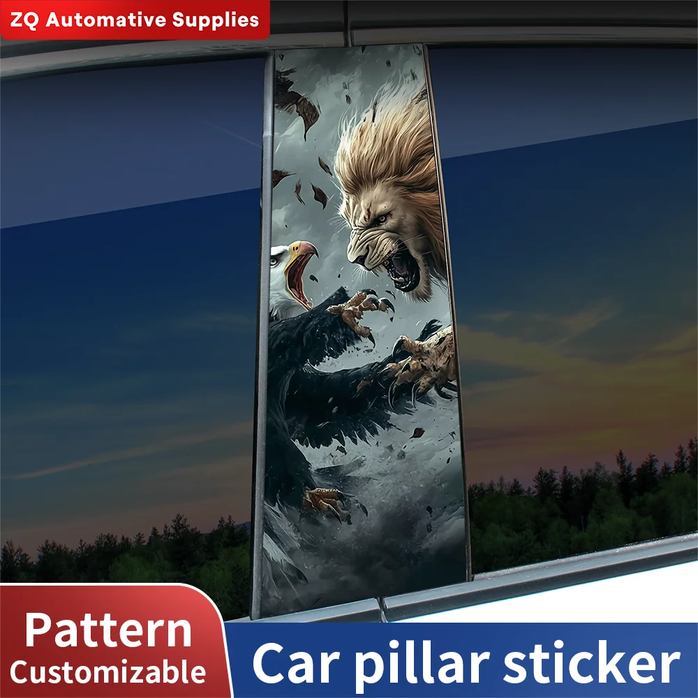 

Lion and Eagle Car Stickers Auto B Pillar Waterproof Sunscreen Decor Cover Scratches Car Door Pillar Vinyl Decals Accessories